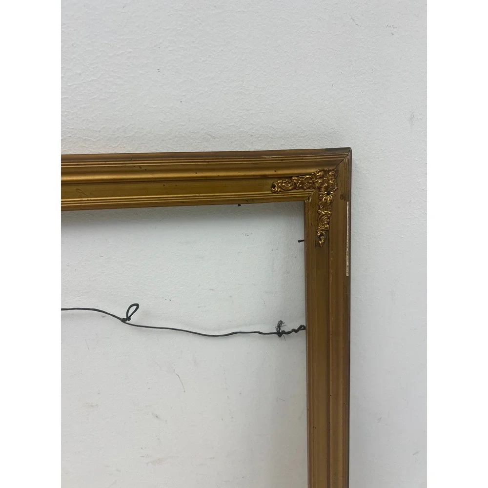 Antique Gold Gilt Picture Frame Ornate Vintage Wood Victorian Decor Fits 13x16